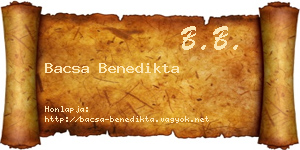Bacsa Benedikta névjegykártya